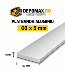 Platbanda aluminiu 60 x 5 mm, 6 metri (EN-AW 6060)